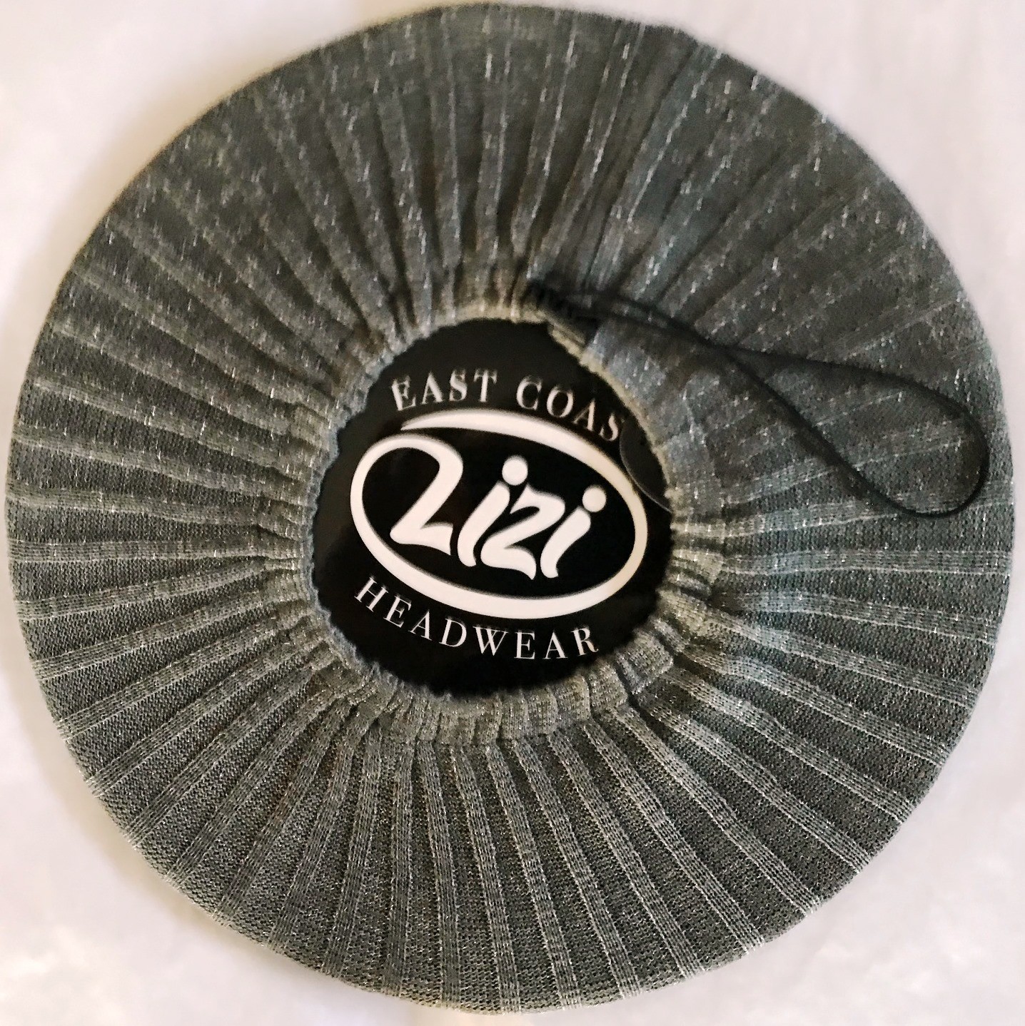 Gray lightweight lined beret/snood w/ silver sparkle