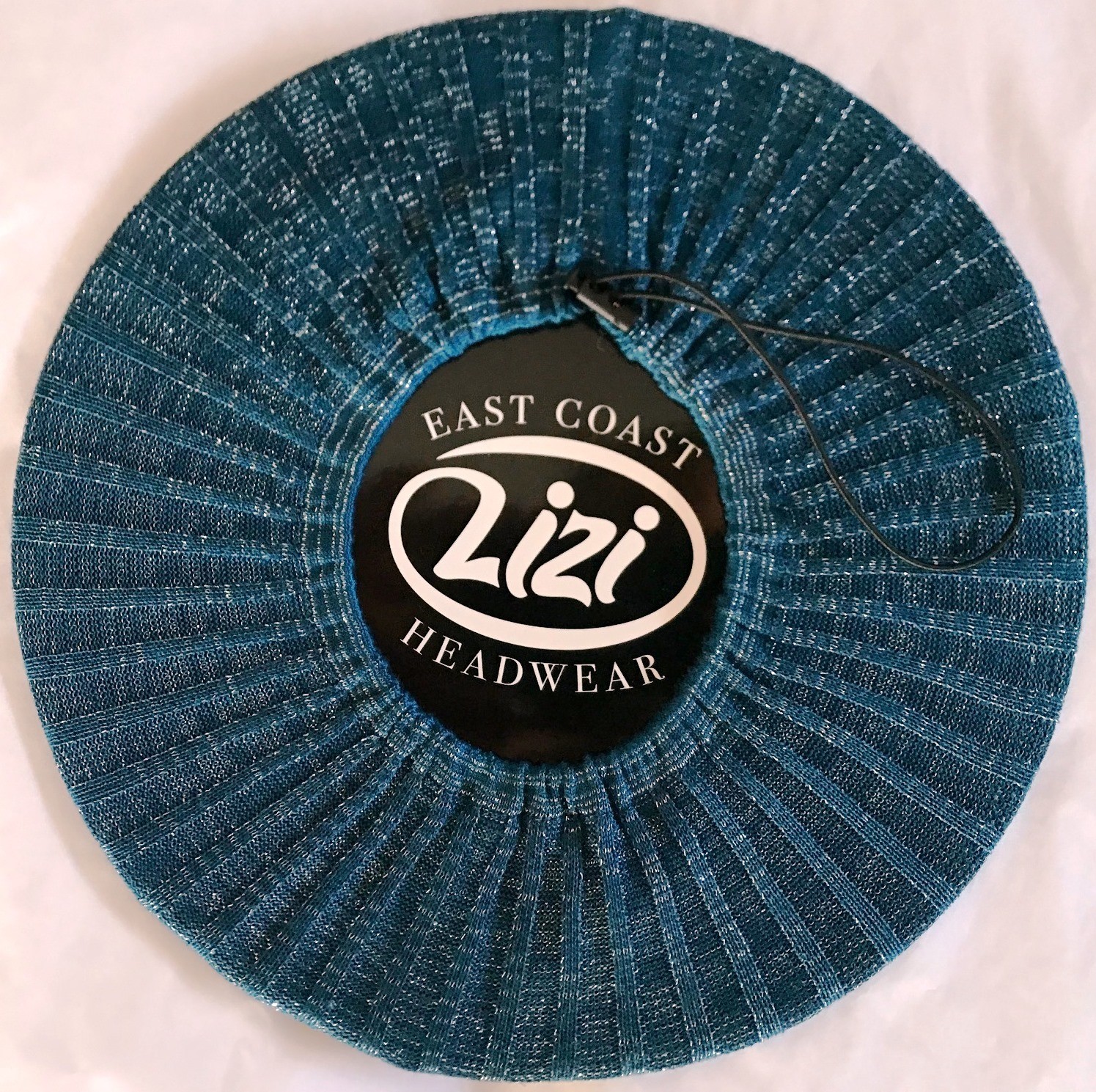 Plum lightweight lined beret/snood w/silver threads