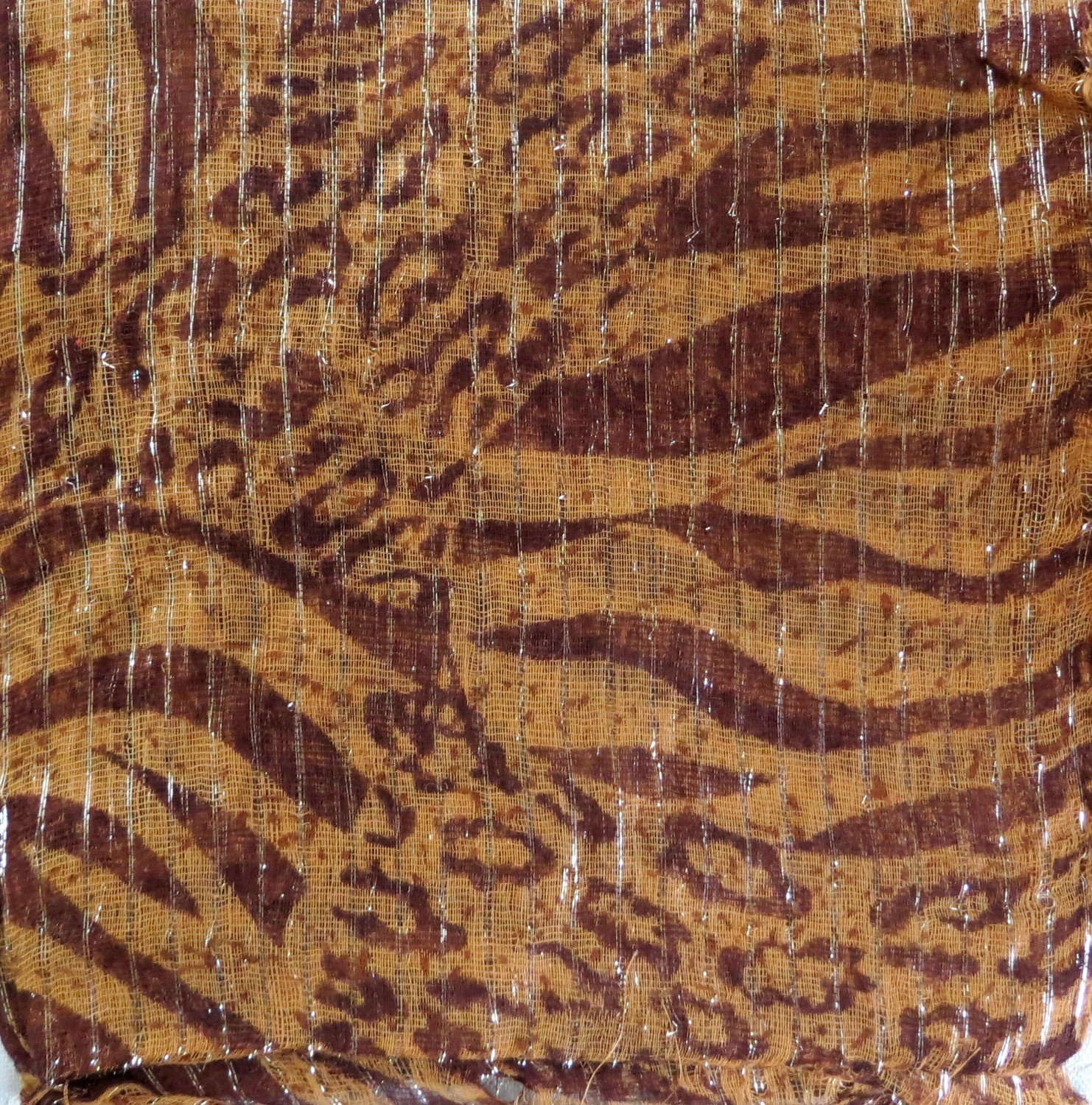 Brown animal print tichel