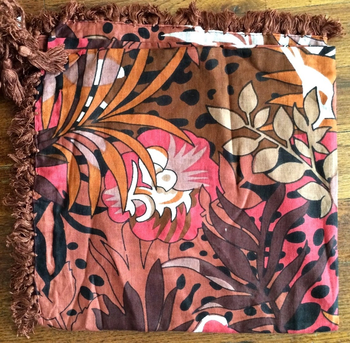 Brown leaves extra fancy tichel
