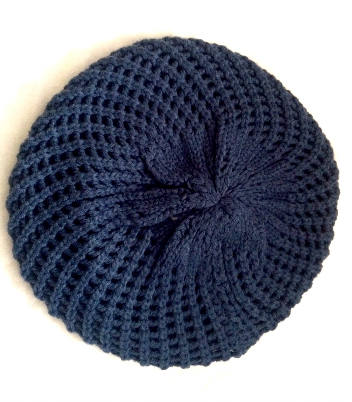 Denim chunky beret
