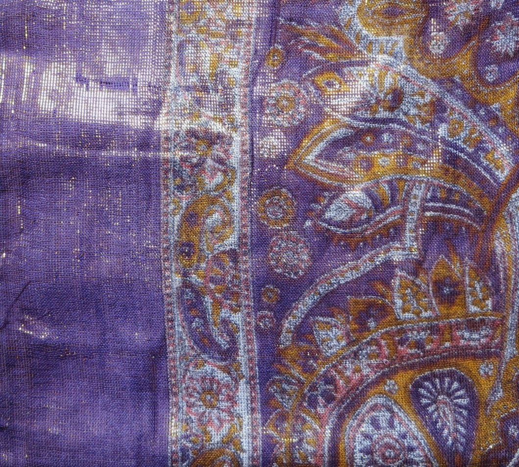 Purple with gold shimmer tichel