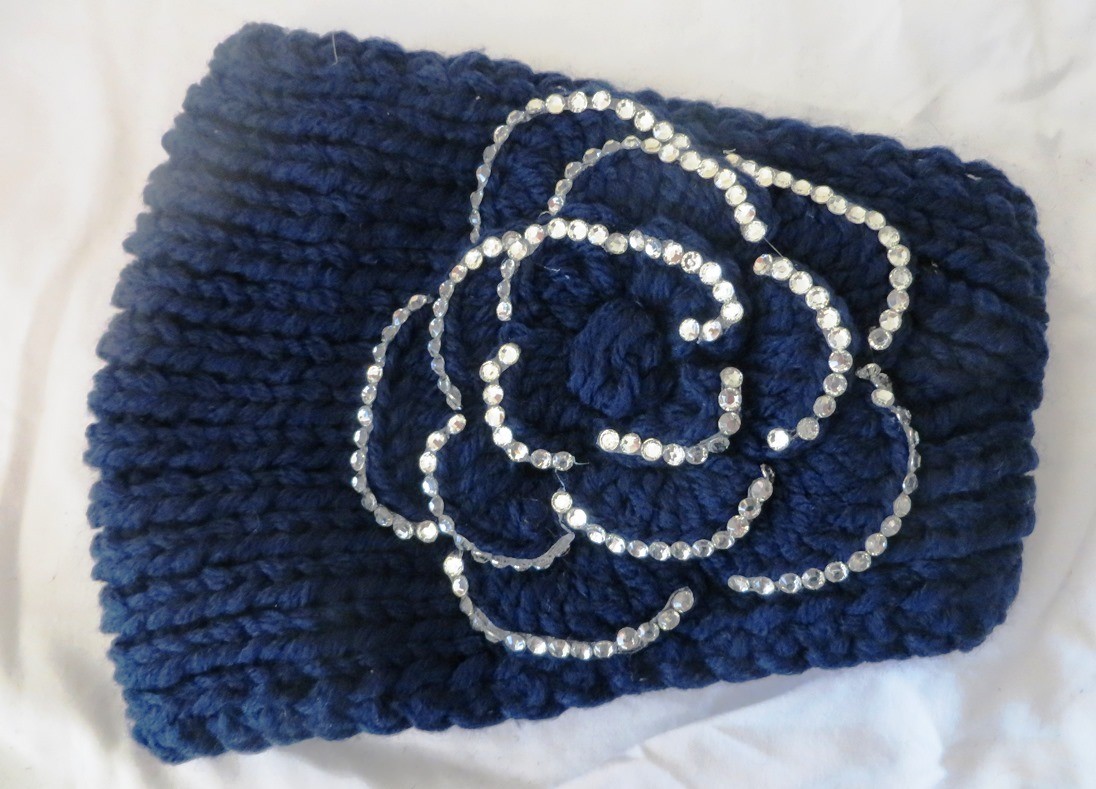 Navy blue sparkling head wrap
