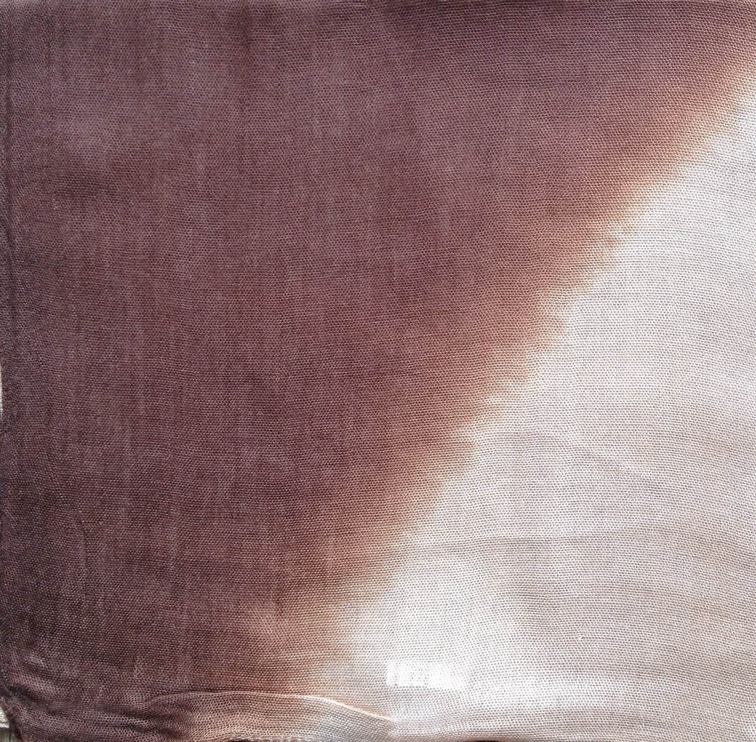 Brown and beige two tone tie dyed tichel