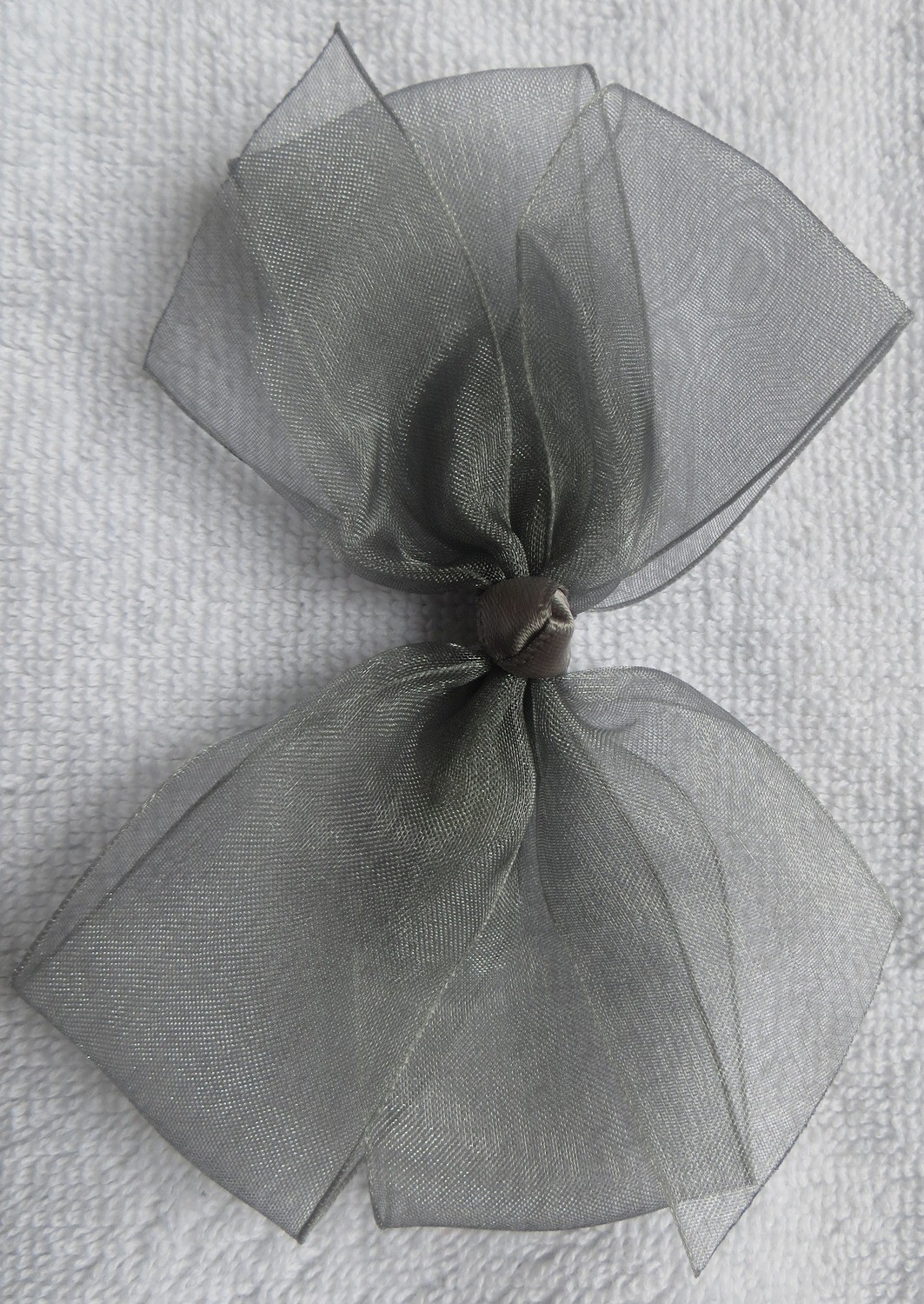 Gray small organza bow