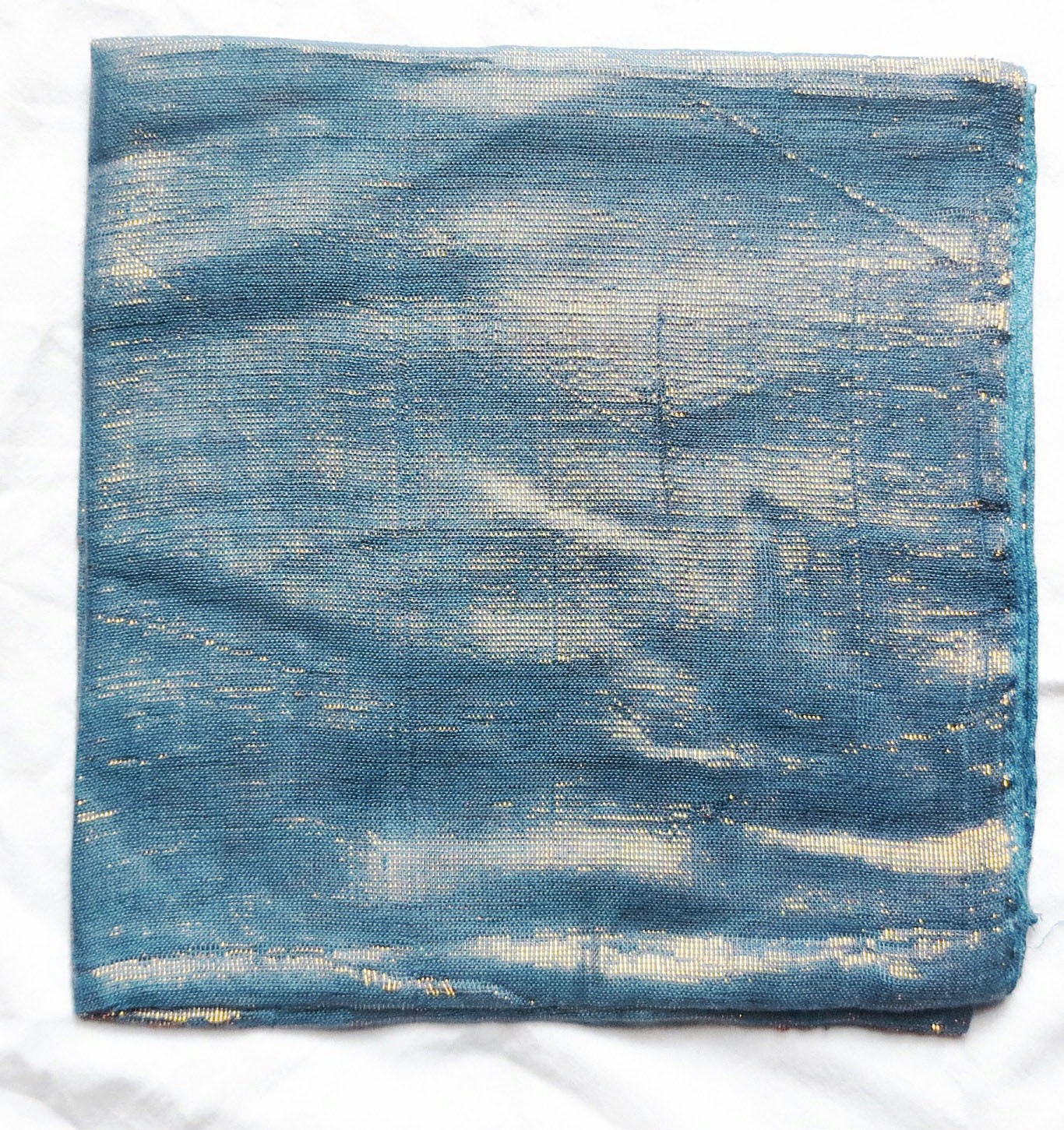 Blue solid color shimmering tichel