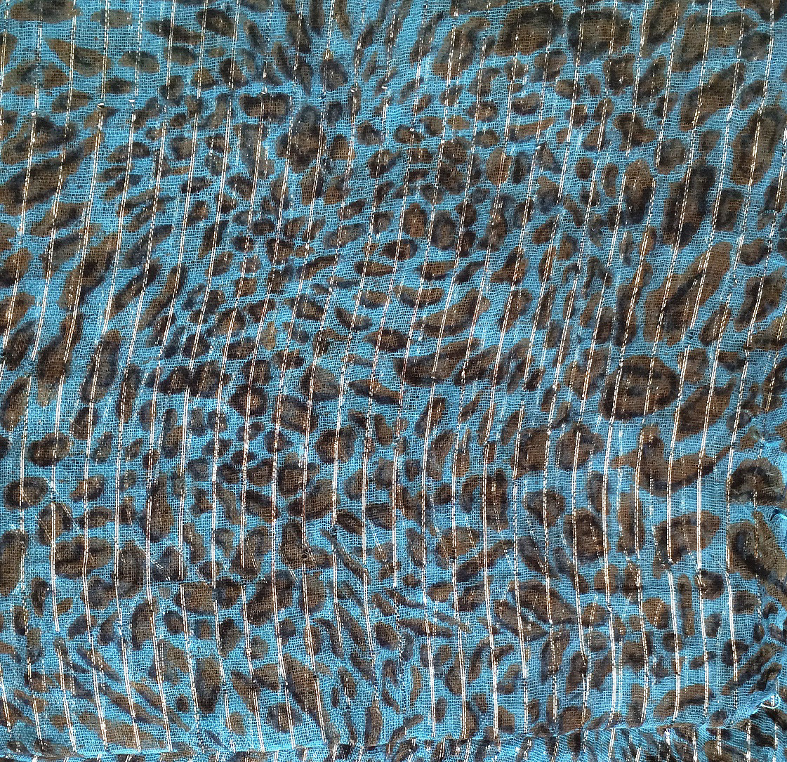 Torquoise animal print tichel