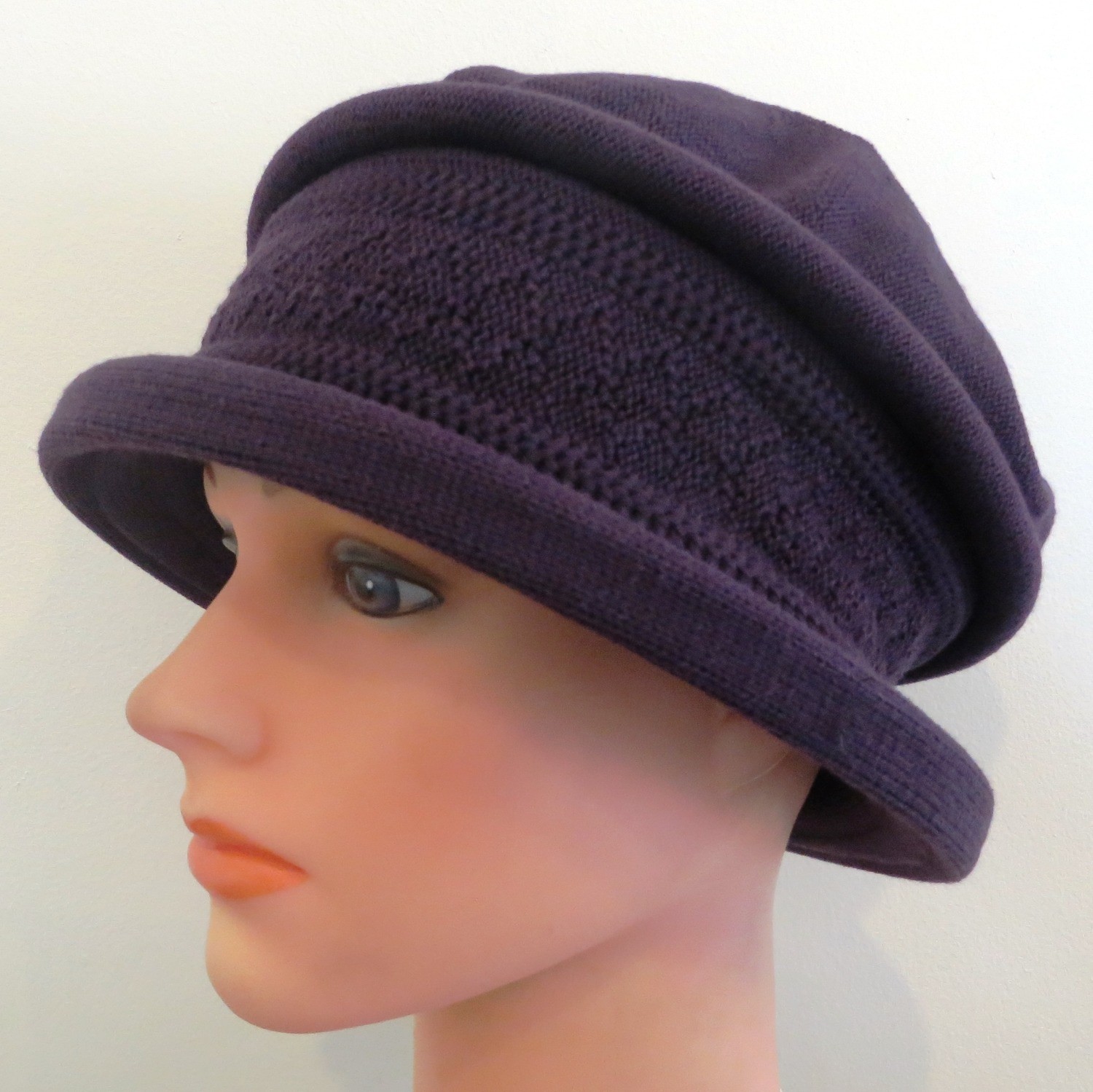 Purple beret hat