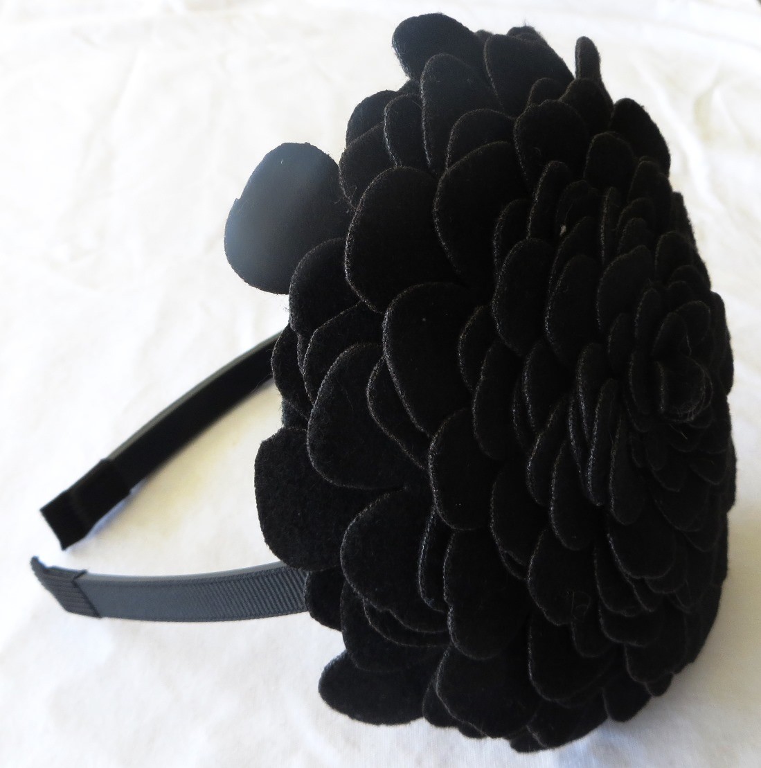 Black  large felt flower headband