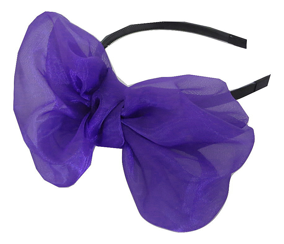 Purpleish blue Spring bow headband