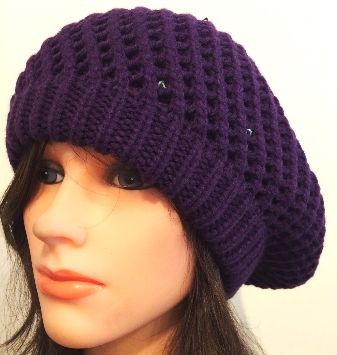 Purple chunky beret