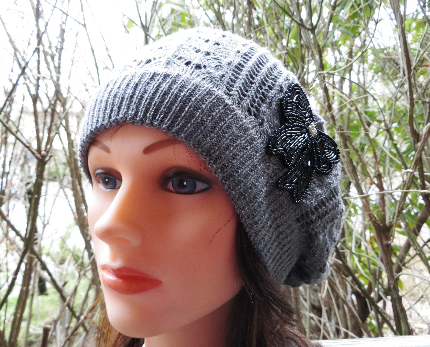 Gray summer style beret; style 2