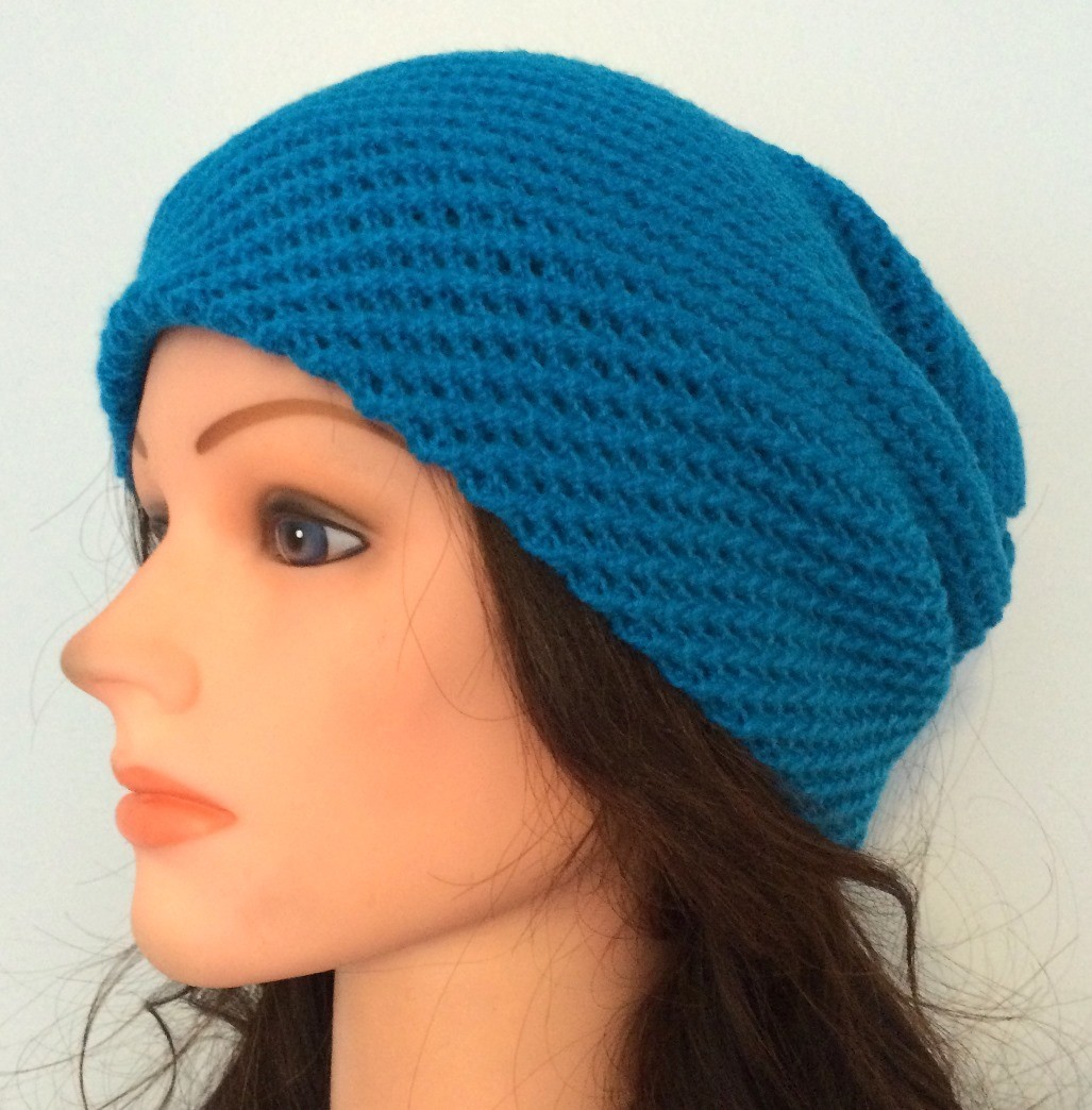 Aqua blue slouchy hat/beret
