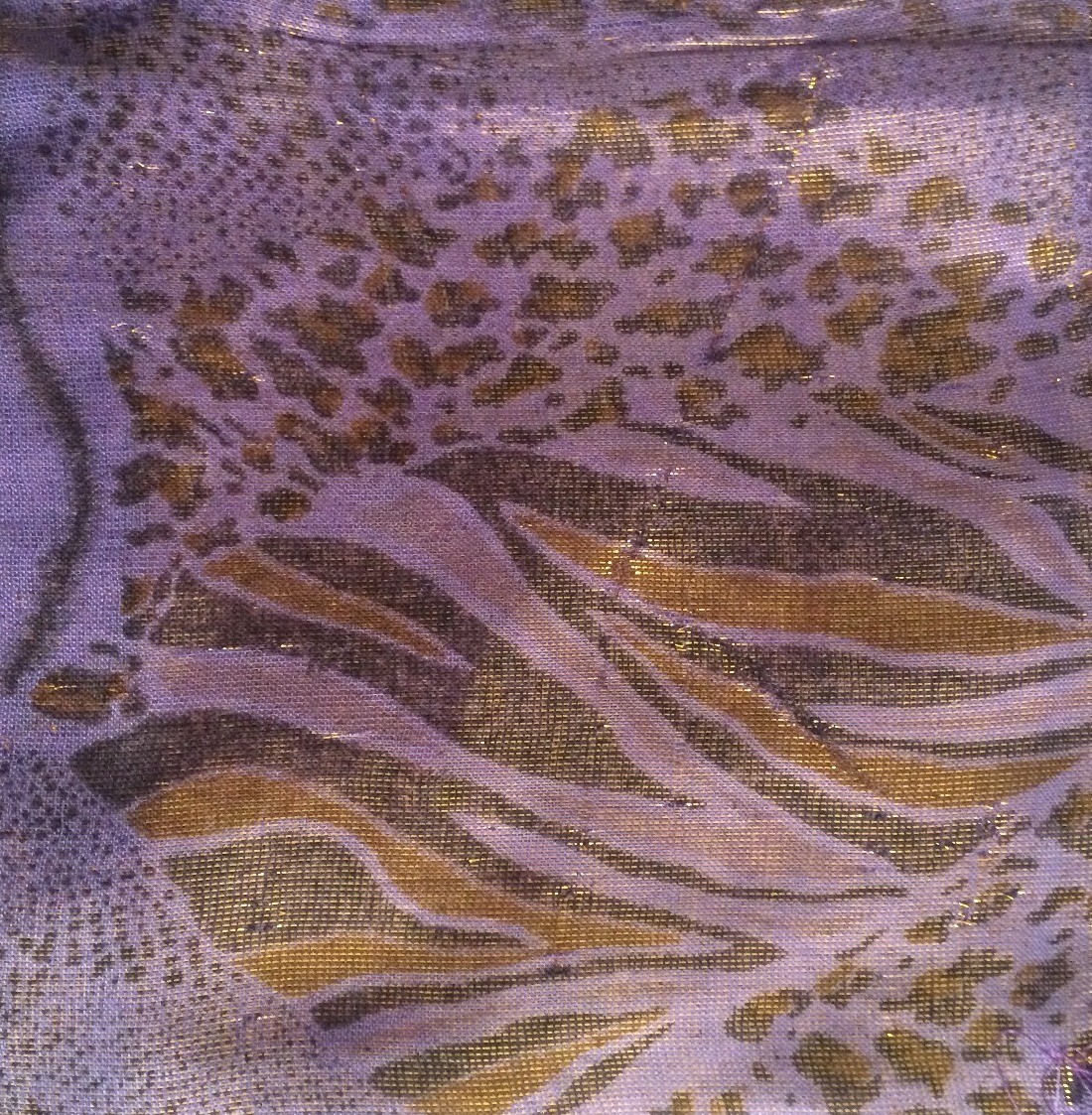 Purple animal print shimmer tichel