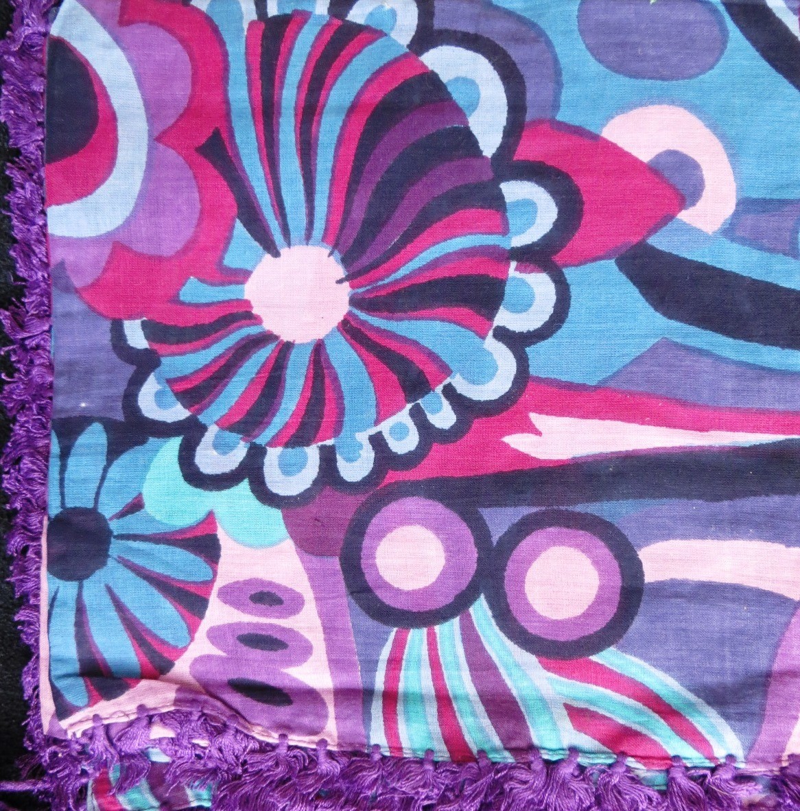Purple, lavender, and more colors; extra fancy tichel