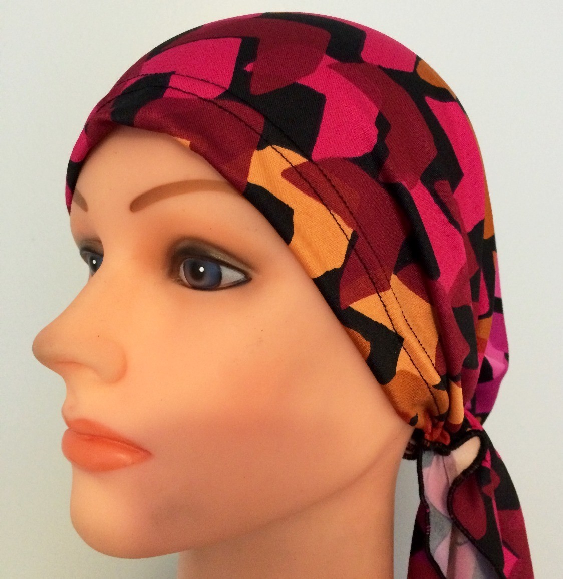 Pre tied tichel maroon, pumpkin, black, and more