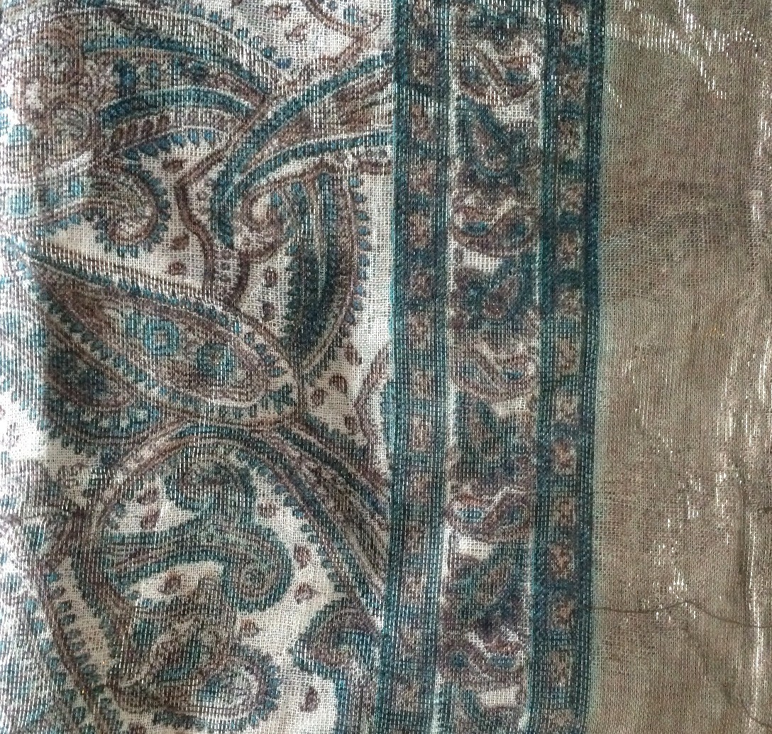 Taupe shimmer headscarve tichel