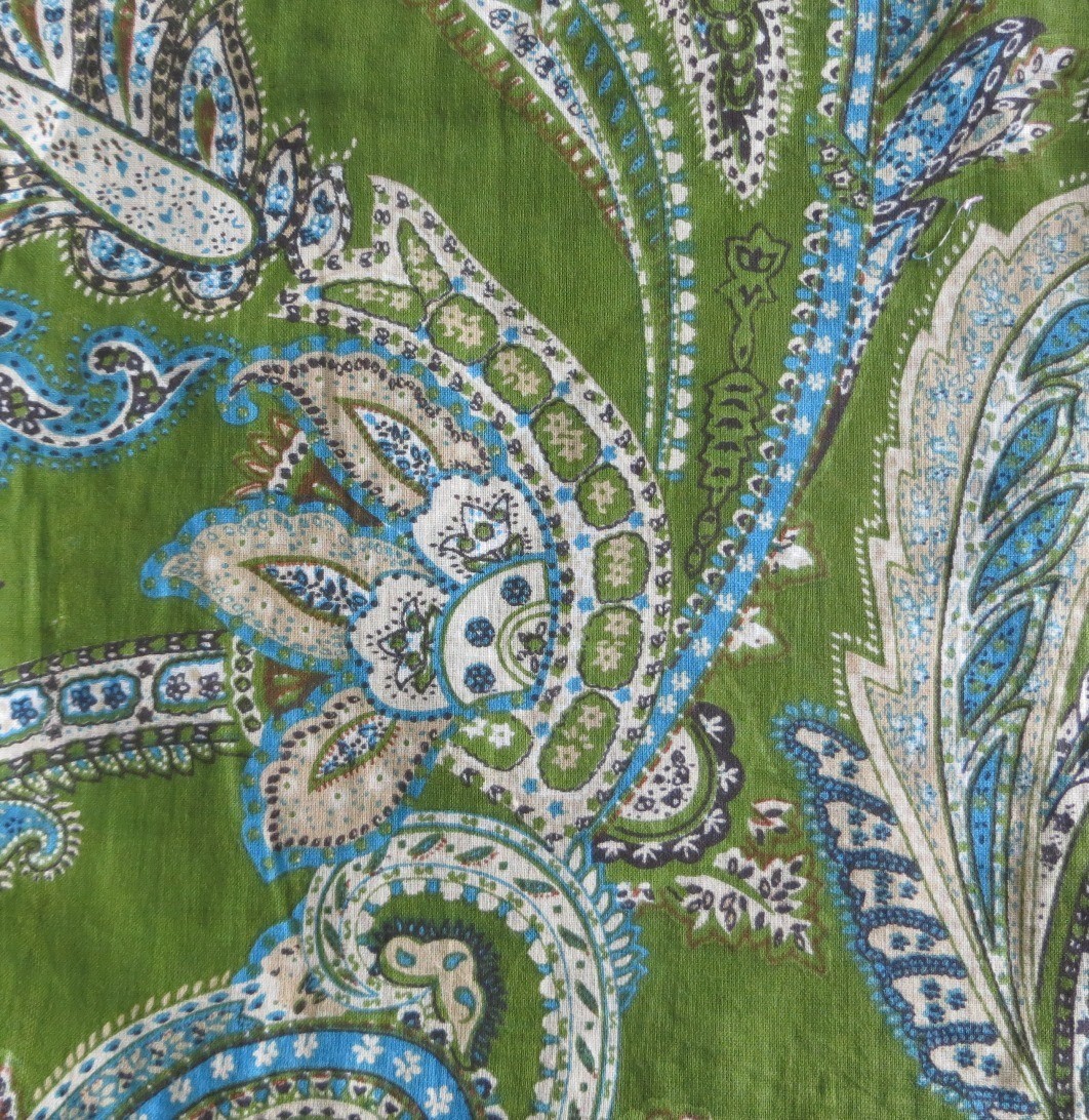 Green and blue extra fancy tichel