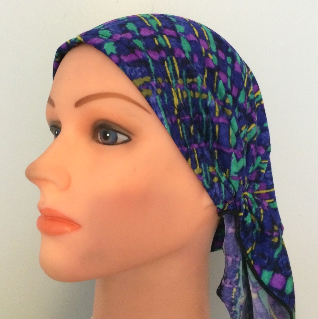 Pre tied tichel purple, green, and more