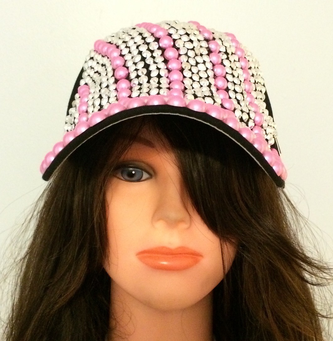 Black with colored sequins bejeweled cap