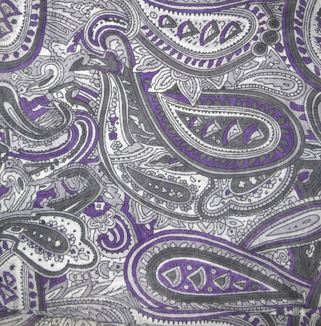 Purple and gray fancy headscarve tichel