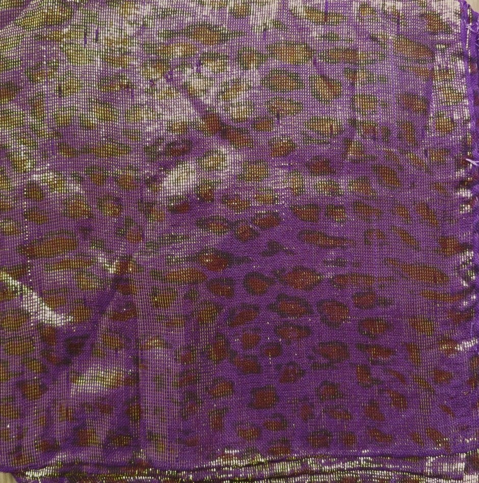 Dark purple animal print shimmer tichel