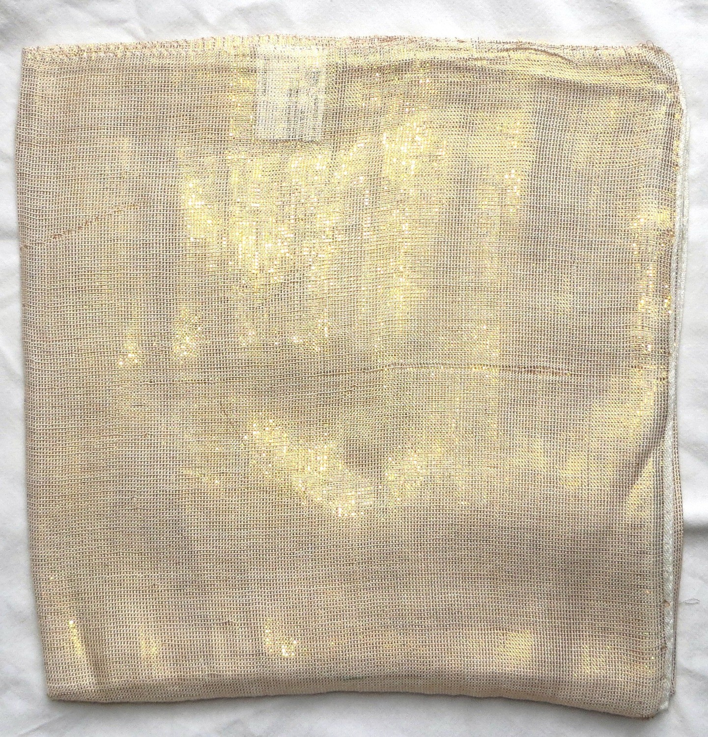 Cream/ beige solid color shimmering tichel