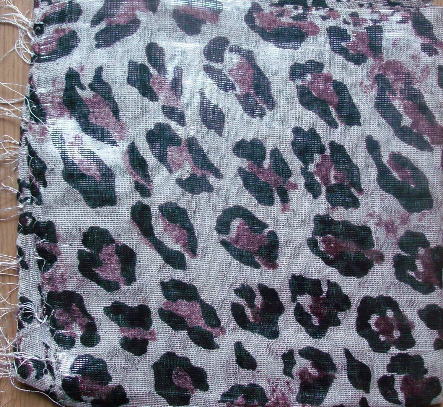 White with spots shimmering animal print tichel