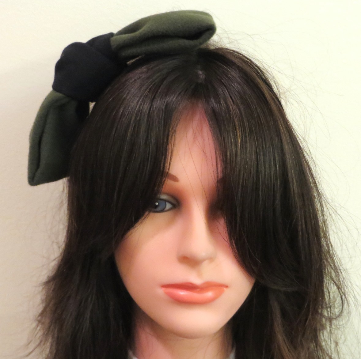 Green felt large bow headband