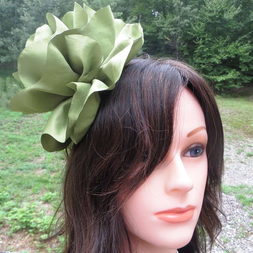 Avocado green extra large flower headband