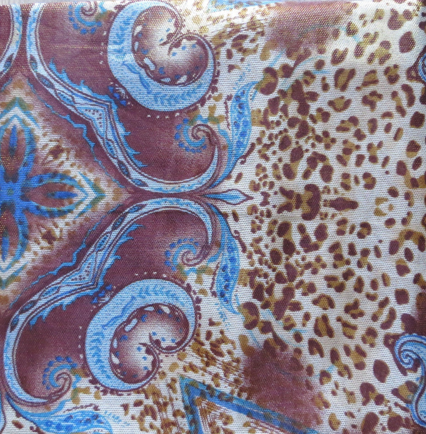 Brown animal print smaller shimmering tichel