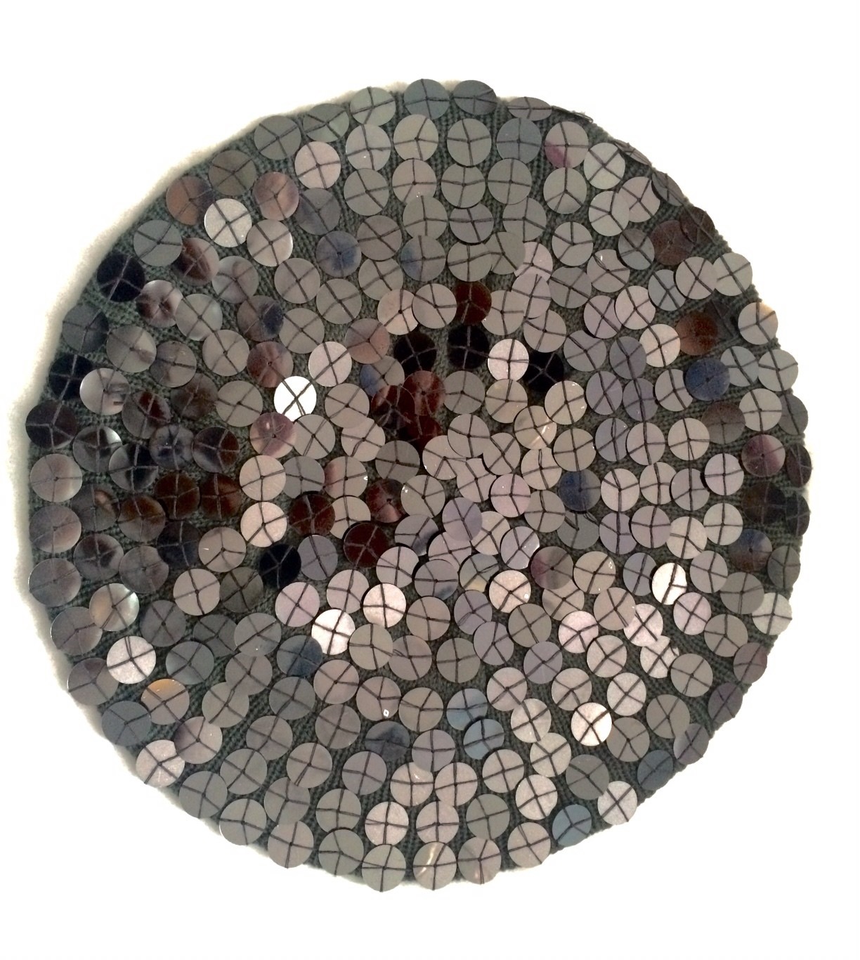 Gray Sequined Beret/Snood