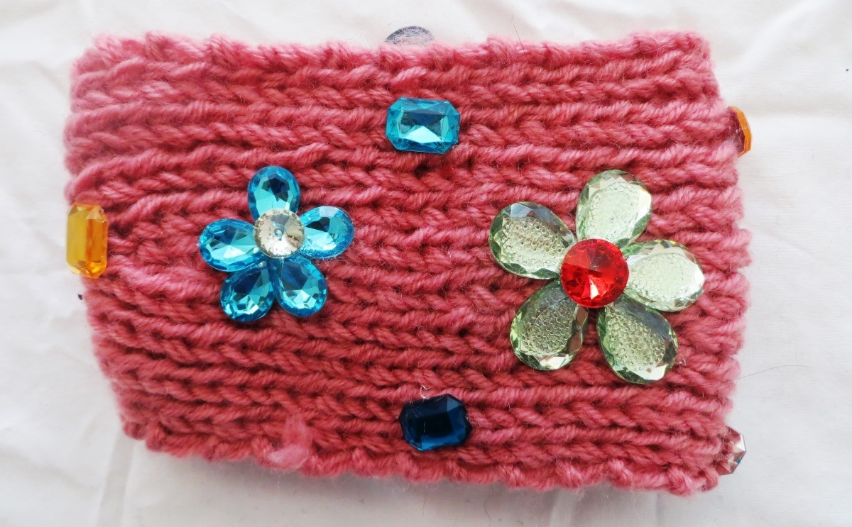 Pink jeweled head wrap