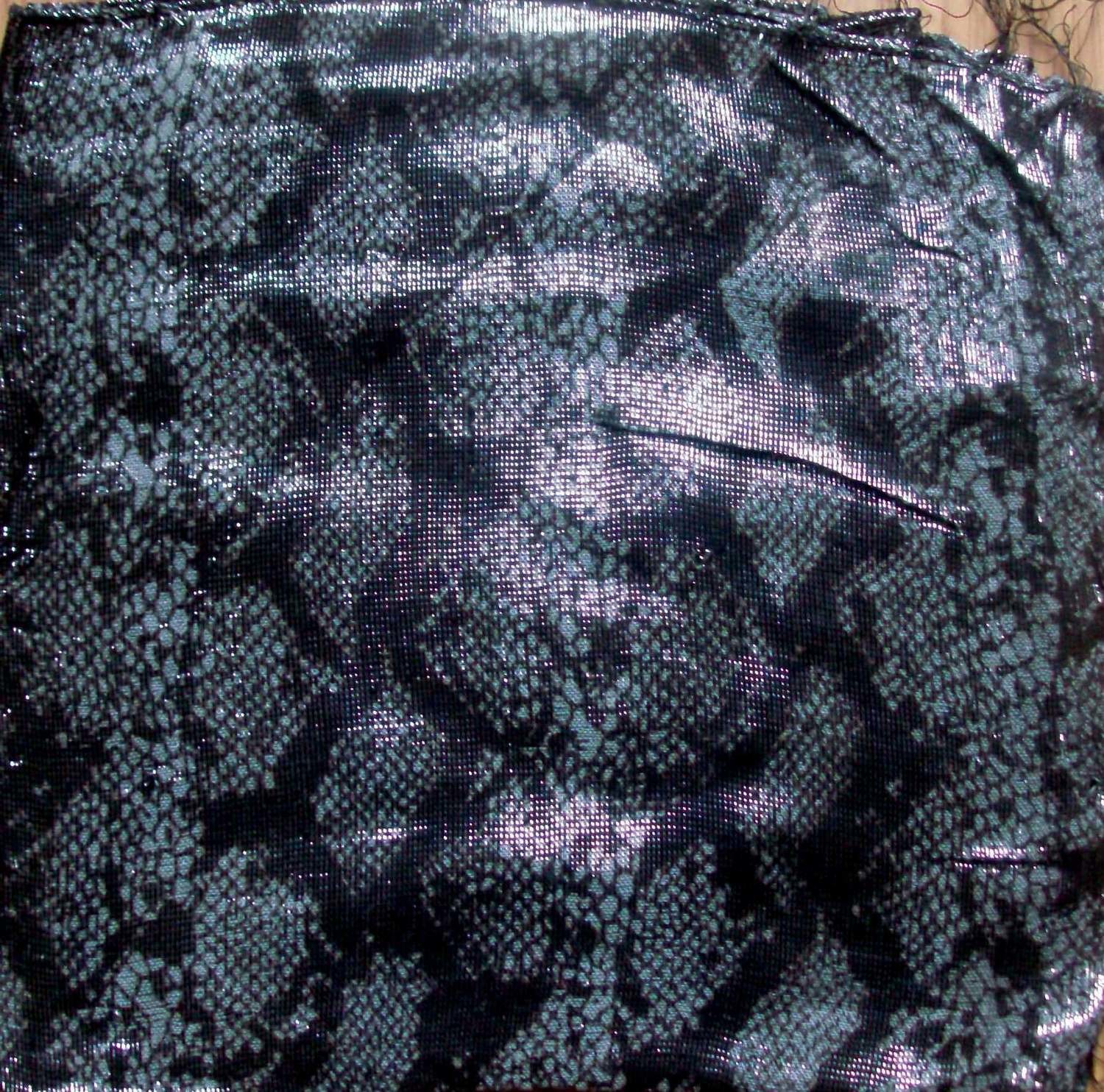 Black snakeskin shimmering animal print tichel