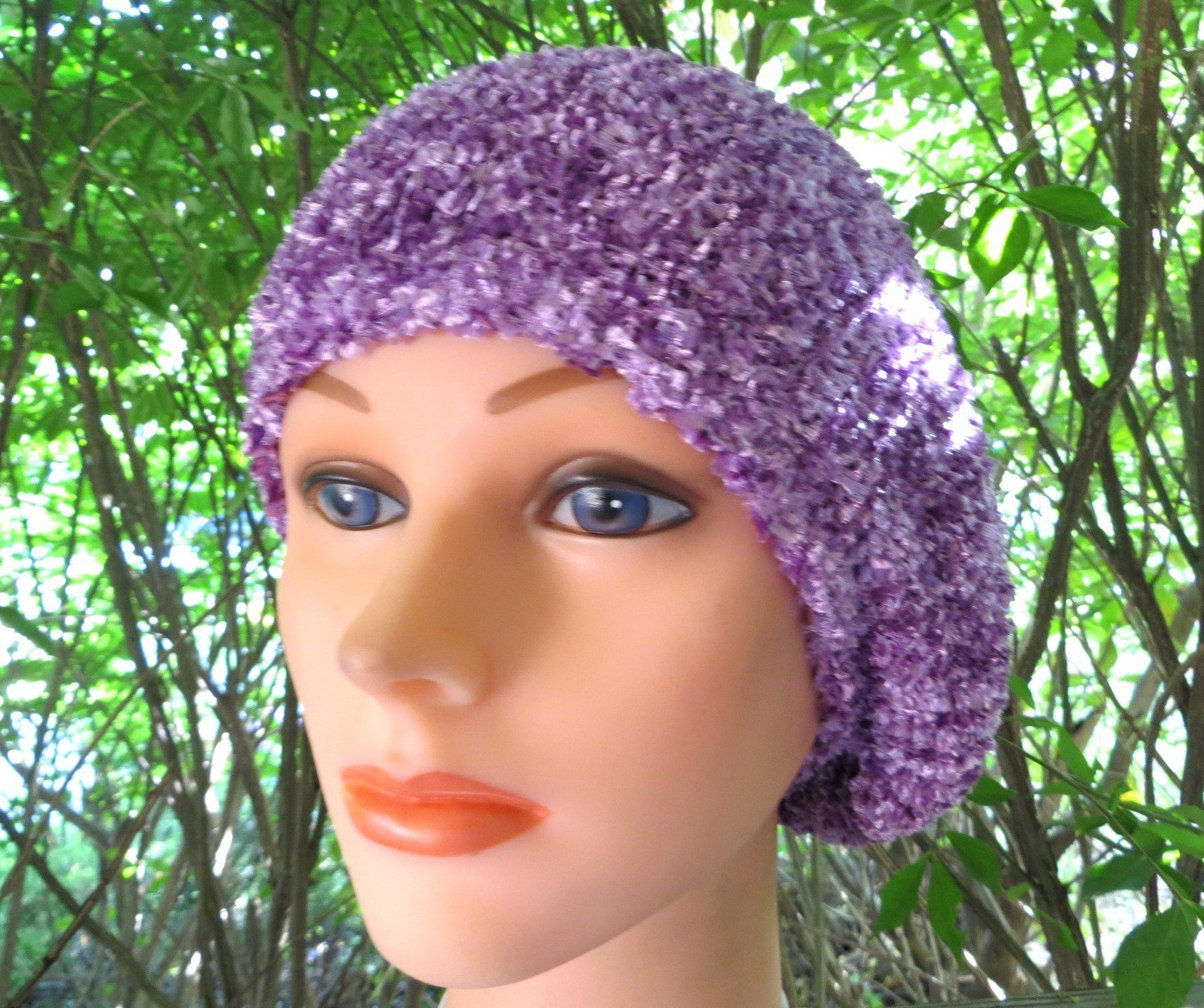 Lilac chenille snood