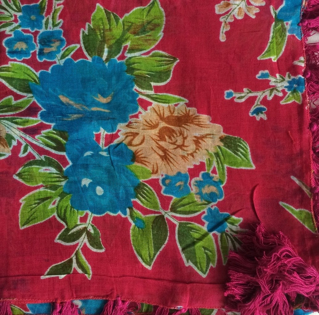 Cranberry green appl and blue extra fancy tichel
