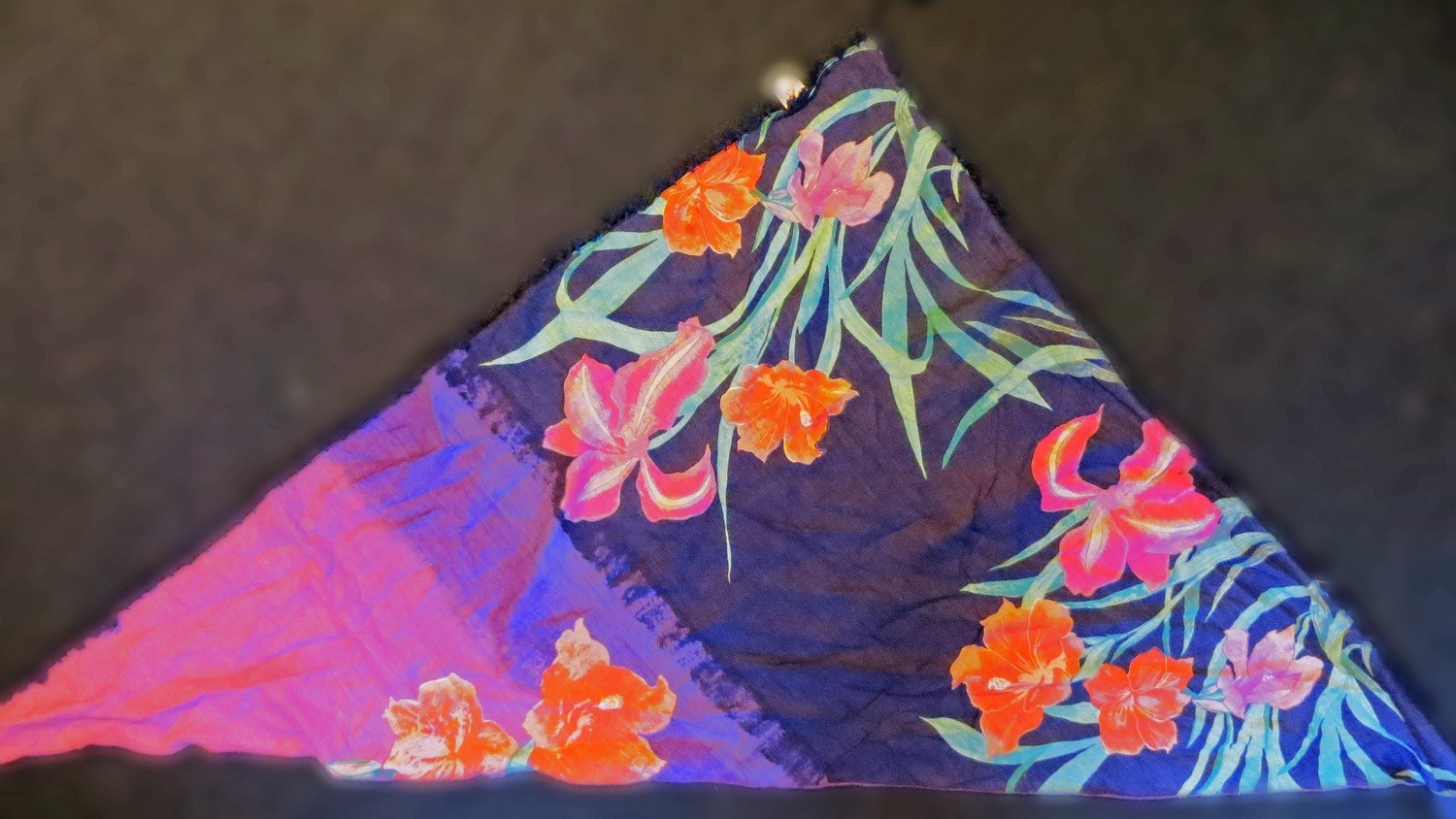 Blue and purple split tichel bandana