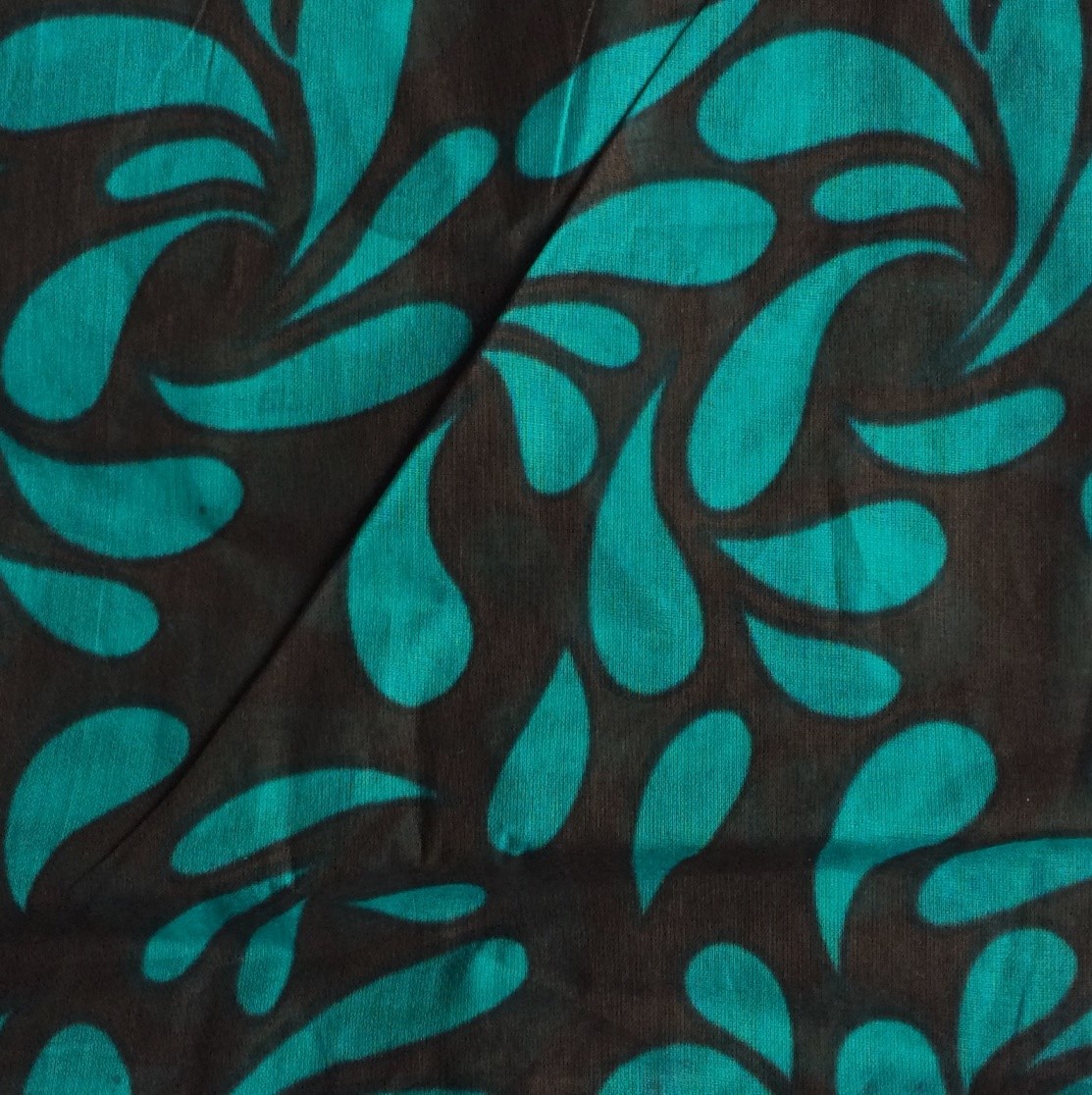 Chocolate brown torquoise green tear drop patterned tichel