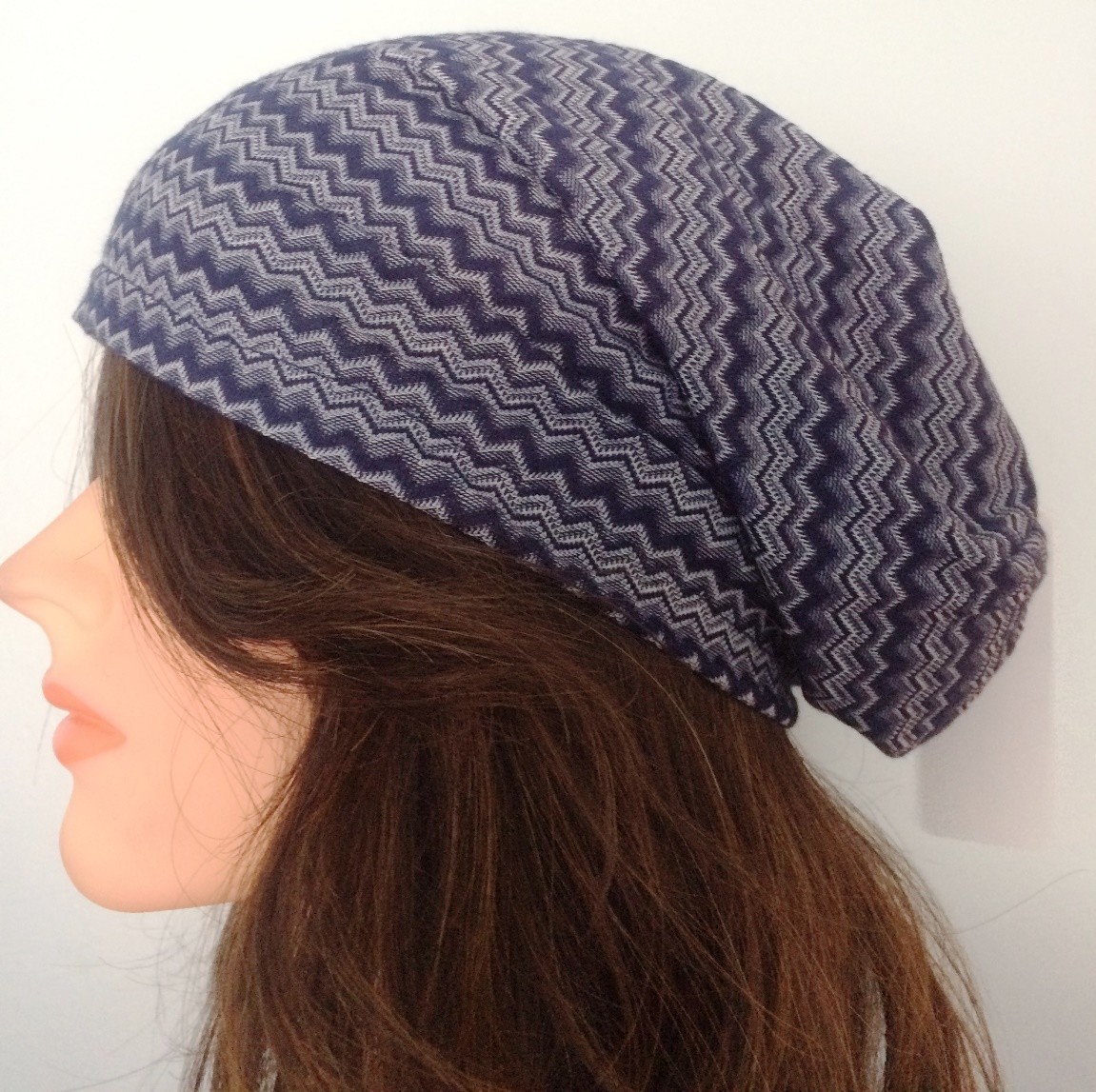 Blue zig zag pattern summer slouch