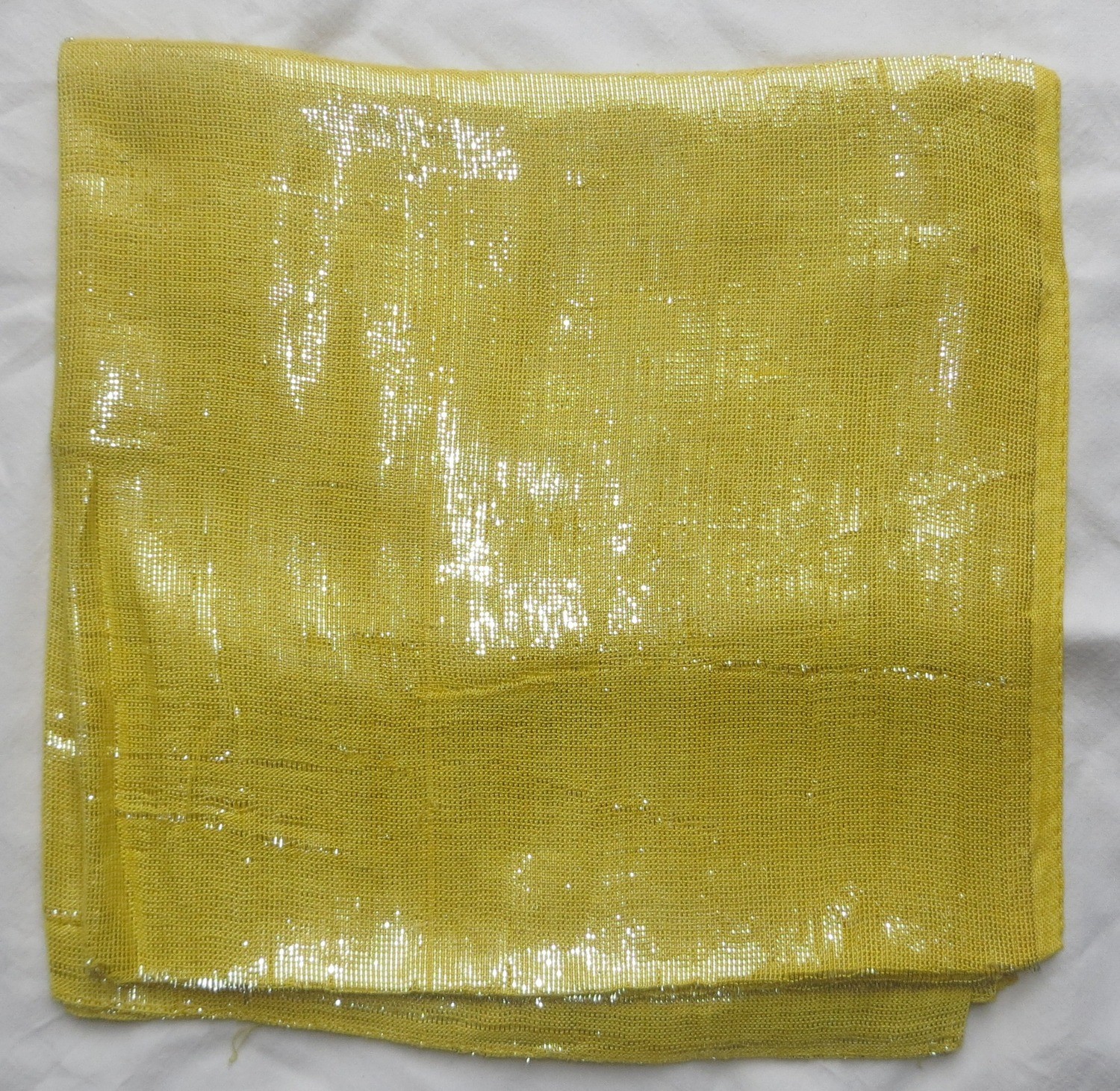Yellow solid color shimmering tichel