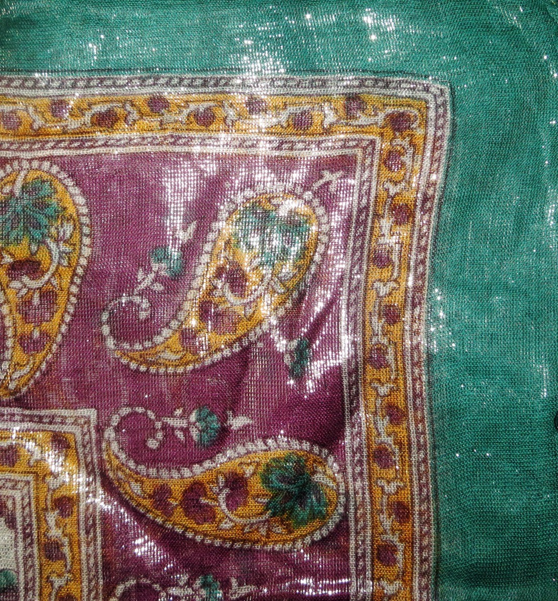 Sea green shimmering tichel