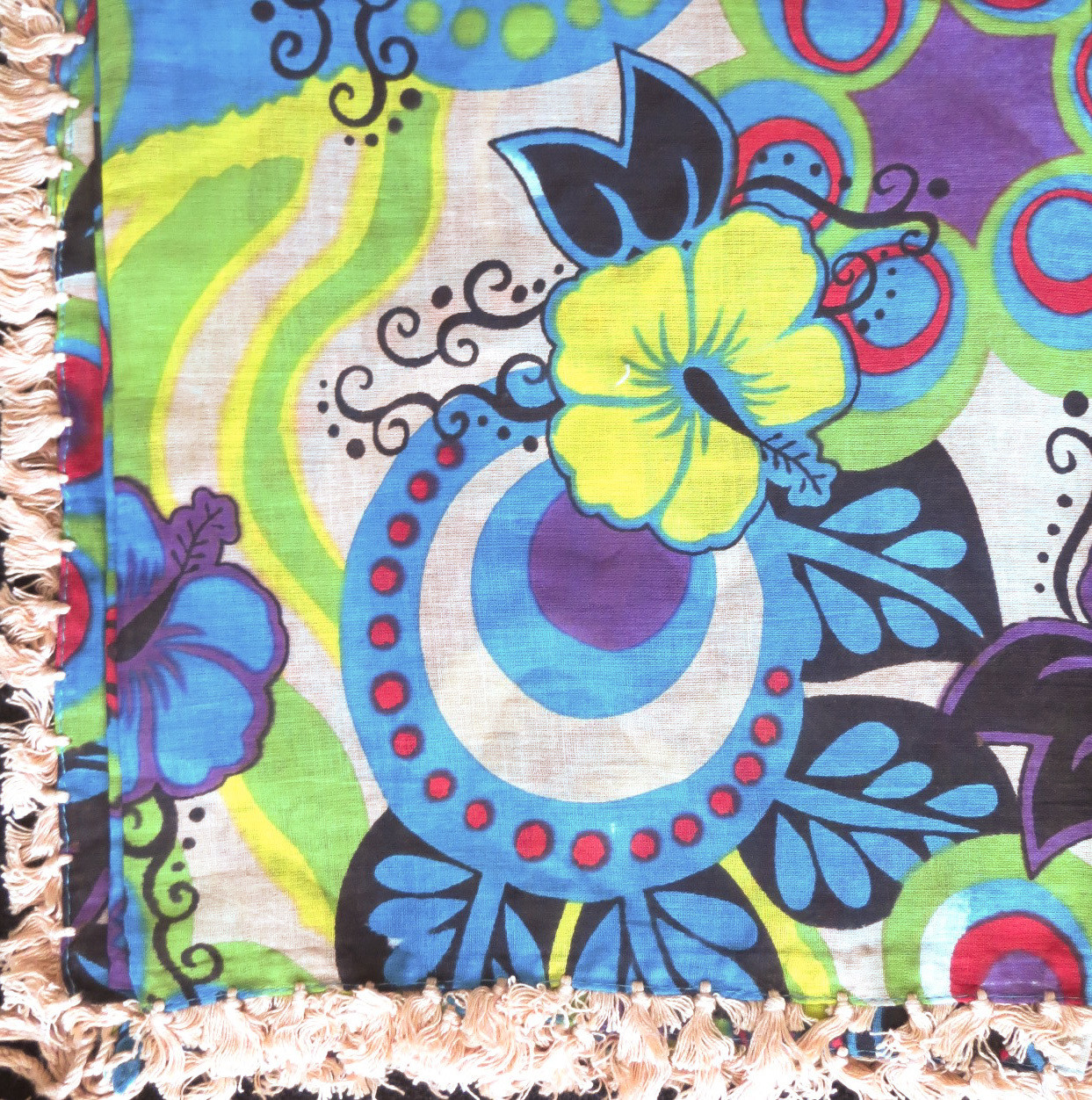 Off white, blue, green and more colors; extra fancy tichel