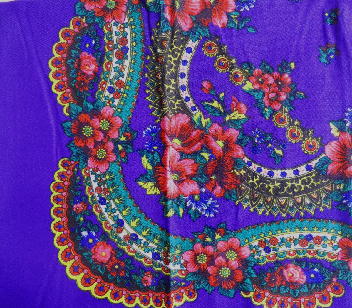 Bright blue vintage tichel