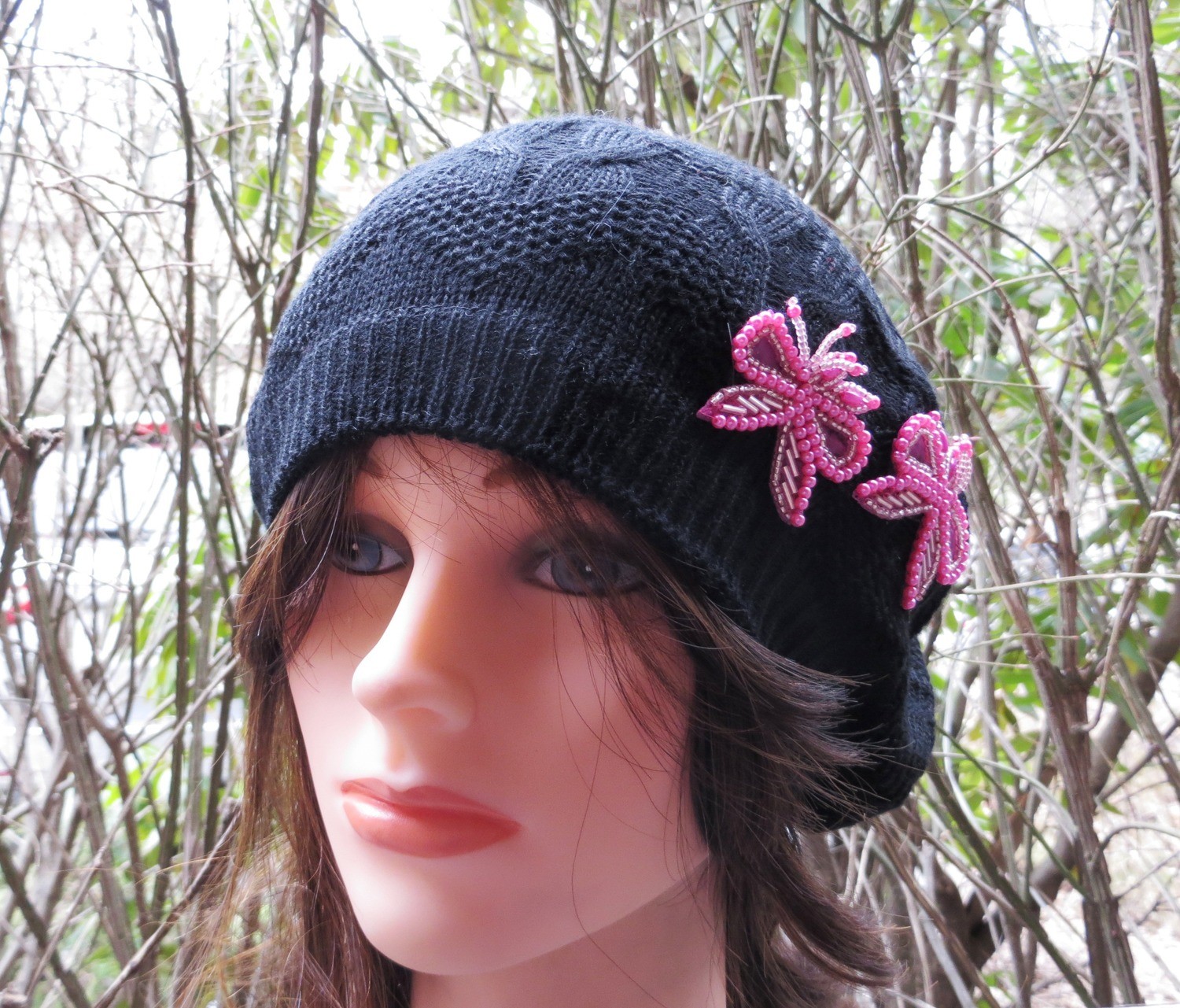 Black summer style beret