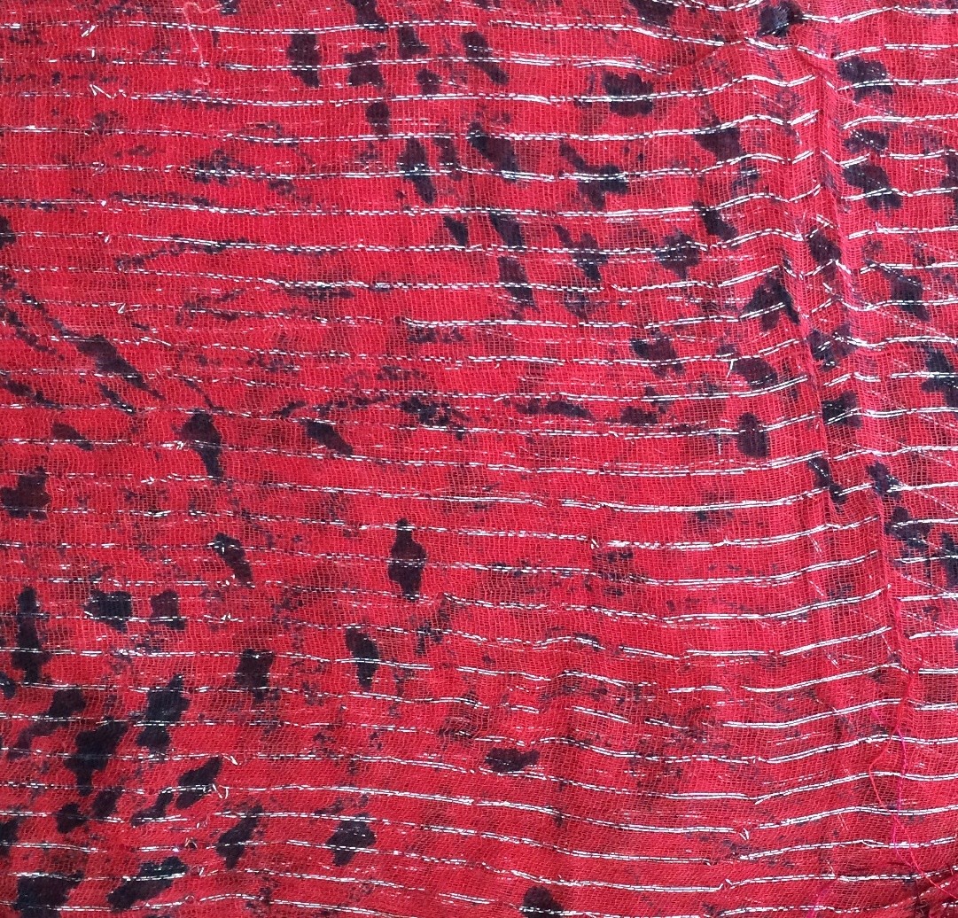 Red animal print tichel