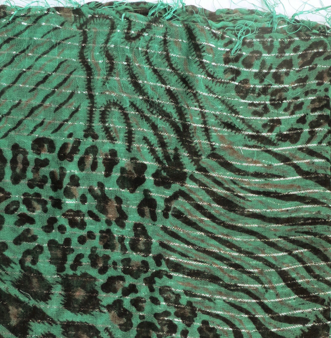 Torquoise animal print tichel