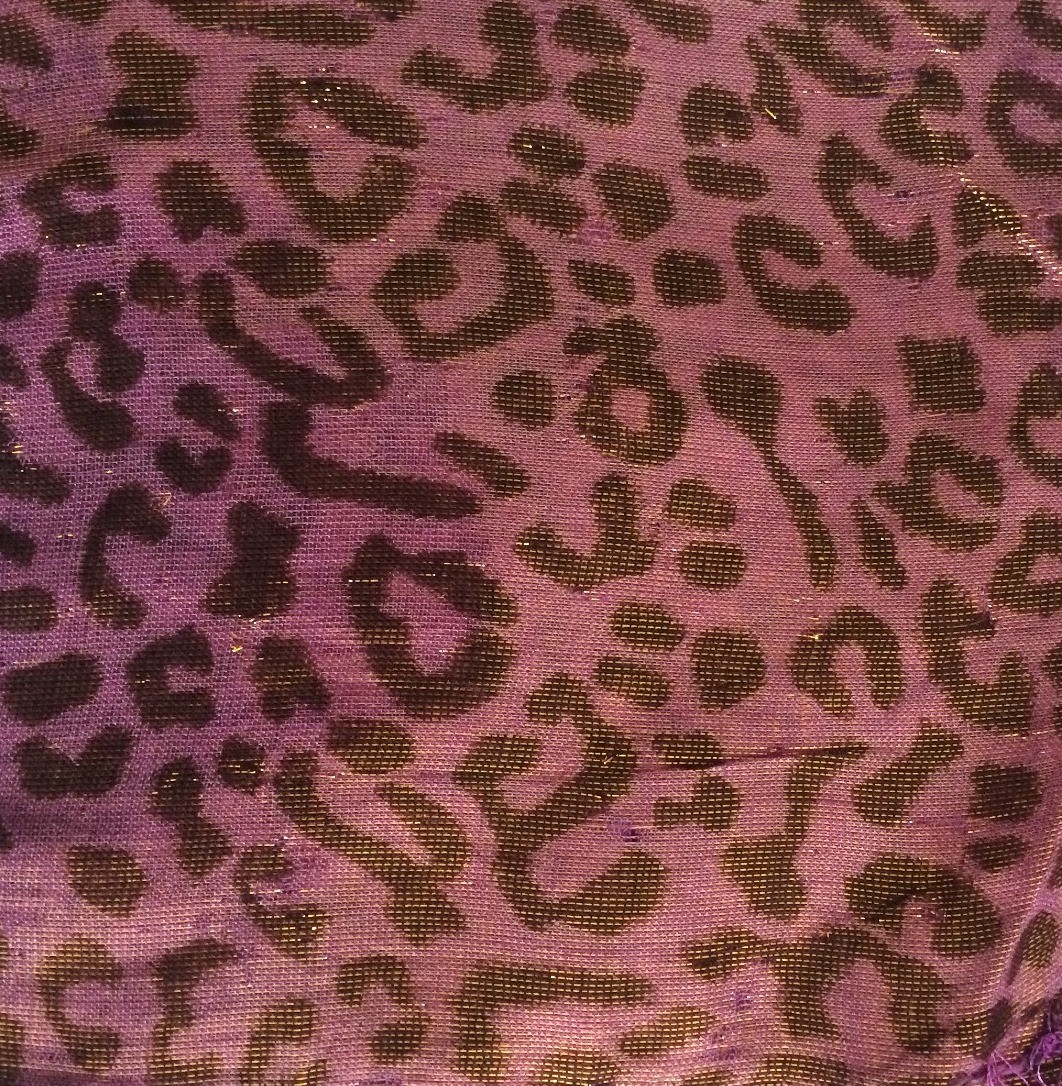 Purple shimmering animal print tichel