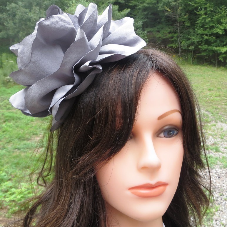 Gray extra large flower headband