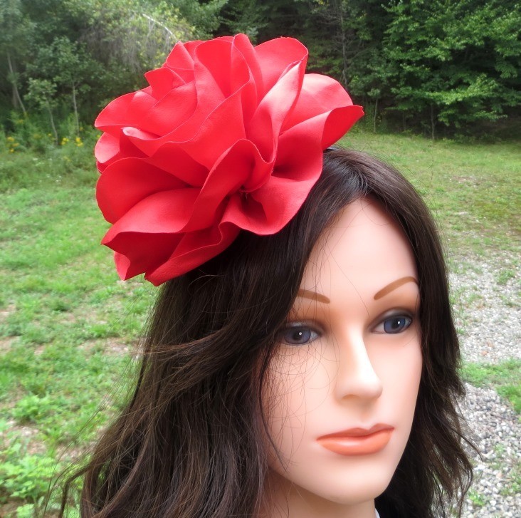 Red extra large flower headband