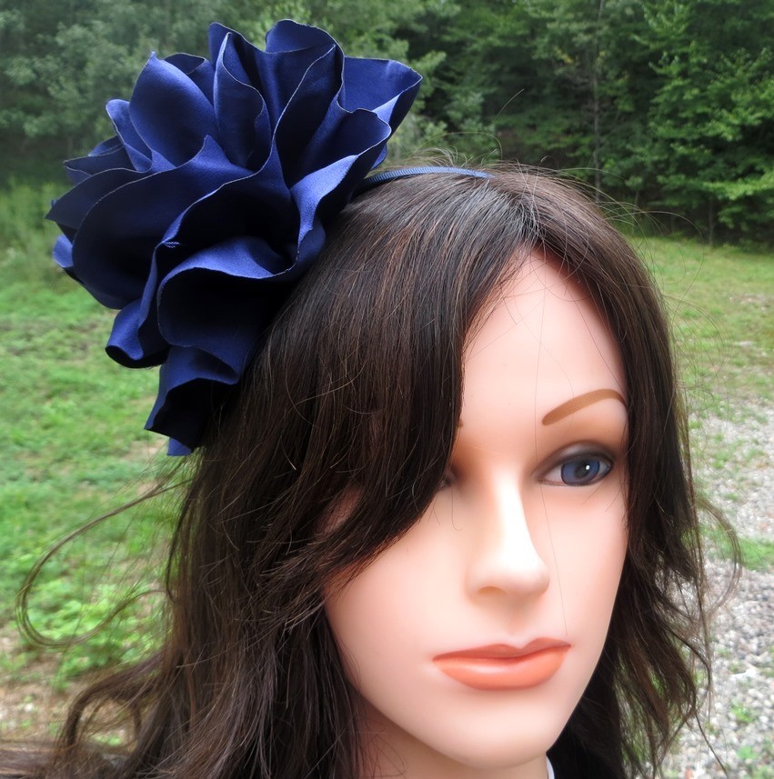 Blue extra large flower headband